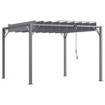 OUTSUNNY Pergola lames orientables dim. 2,9L x 2,95l x 2,13H m structure alu. acier époxy polyester gris