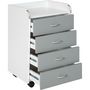 Voir la diapositive 3 : Caisson rangement pour bureau 4 tiroirs L40cm JOVI