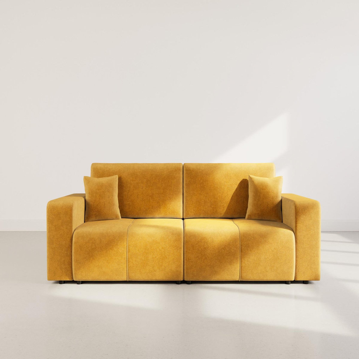 BEST MOBILIER Nicole - canapé droit 4 places convertible avec coffre en tissu