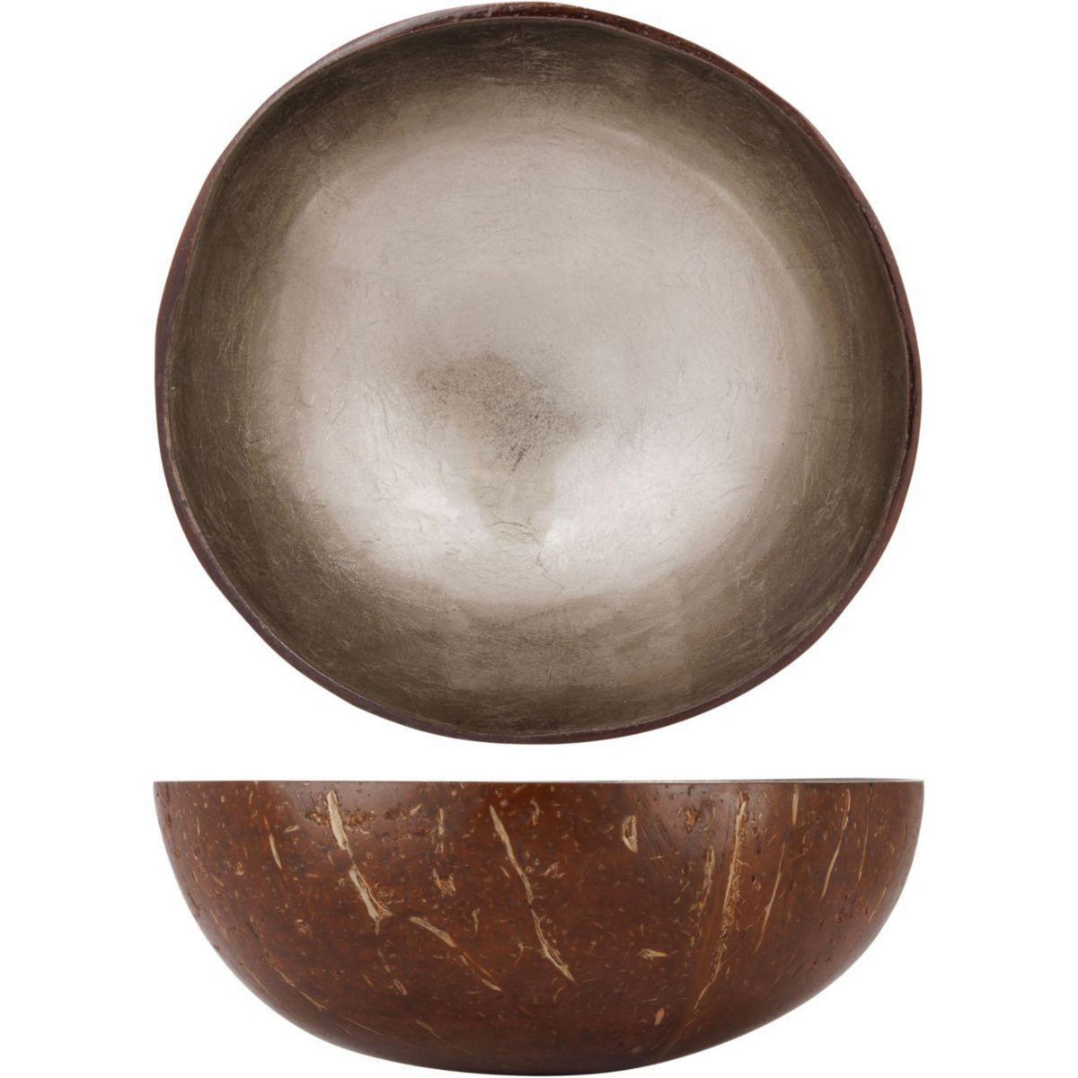 NOYA Bol coco feuille d'argent metallique