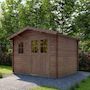 Voir la diapositive 2 : Habitat et Jardin Abri de jardin en bois traité marron autoclave  Valmont  - 14 m² -28 mm