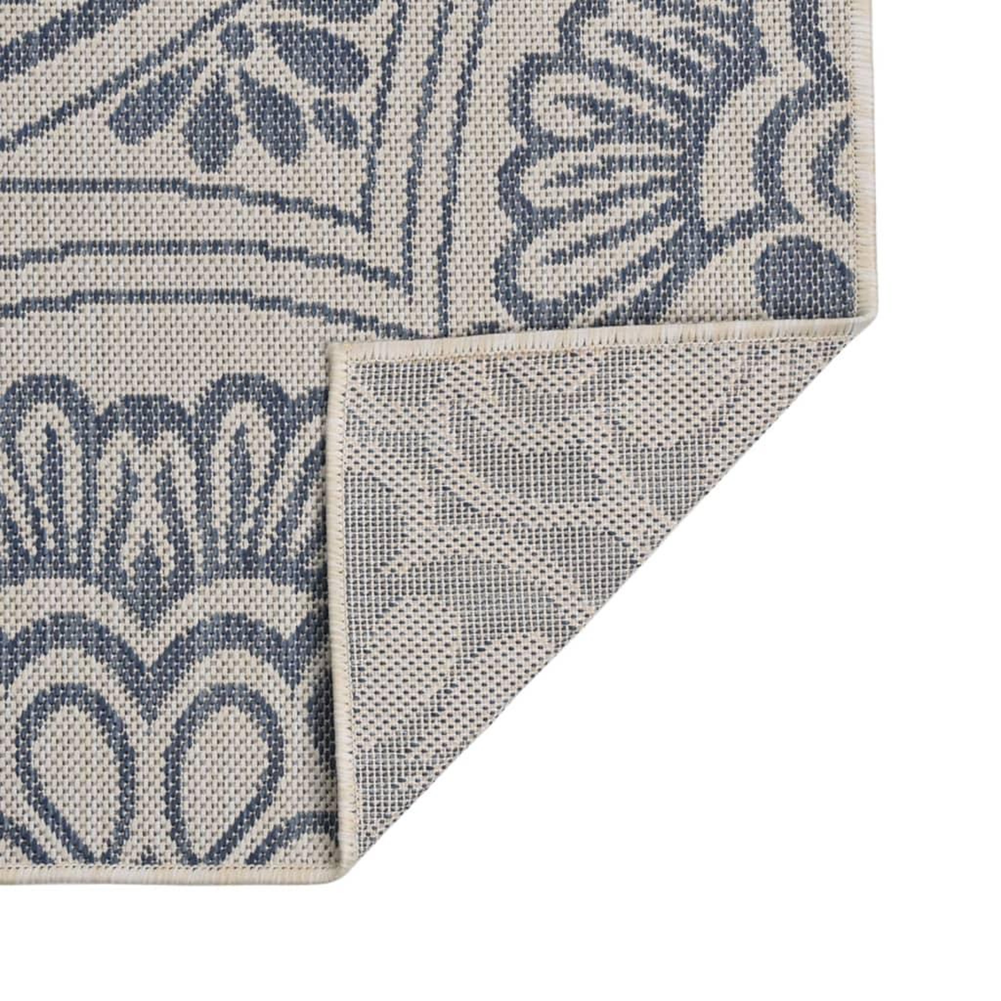 Voir la diapositive 2 : VIDAXL Tapis a tissage plat d'exterieur 80x150 cm Motif bleu