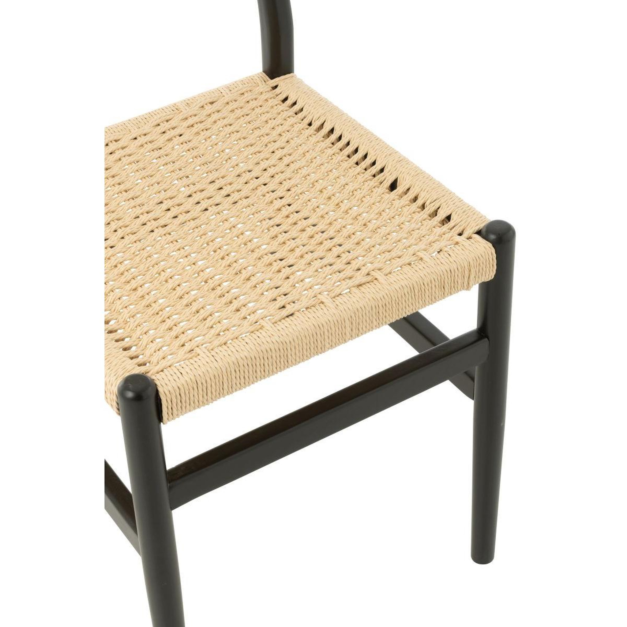 Voir la diapositive 6 : J-LINE Chaise corde en bois  lap  87cm noir