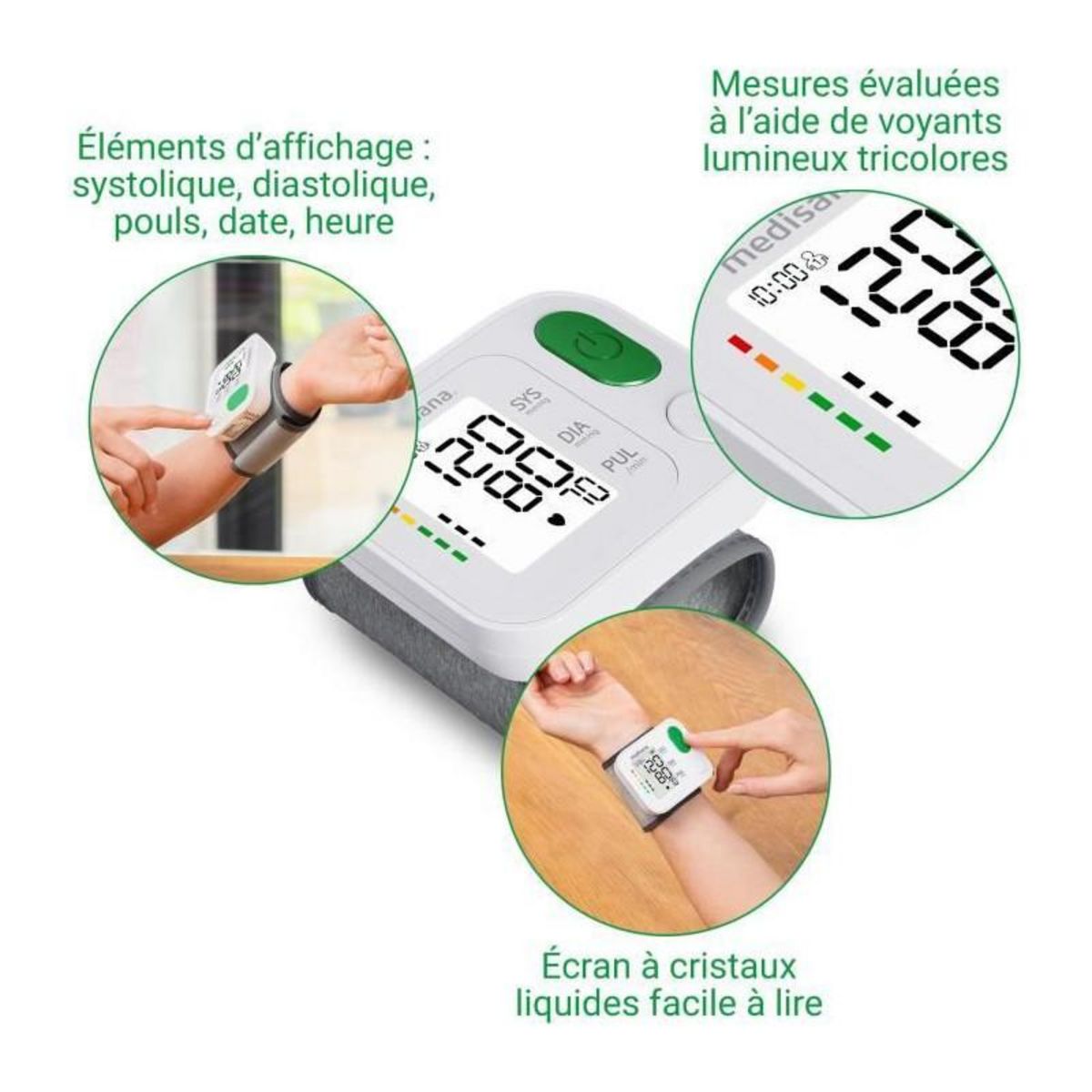 Medisana Tensiometre poignet - MEDISANA - BW 345 - Mesure de l'arythmie - Chiffres XL - 398 memoires - Dispositif médical certifié
