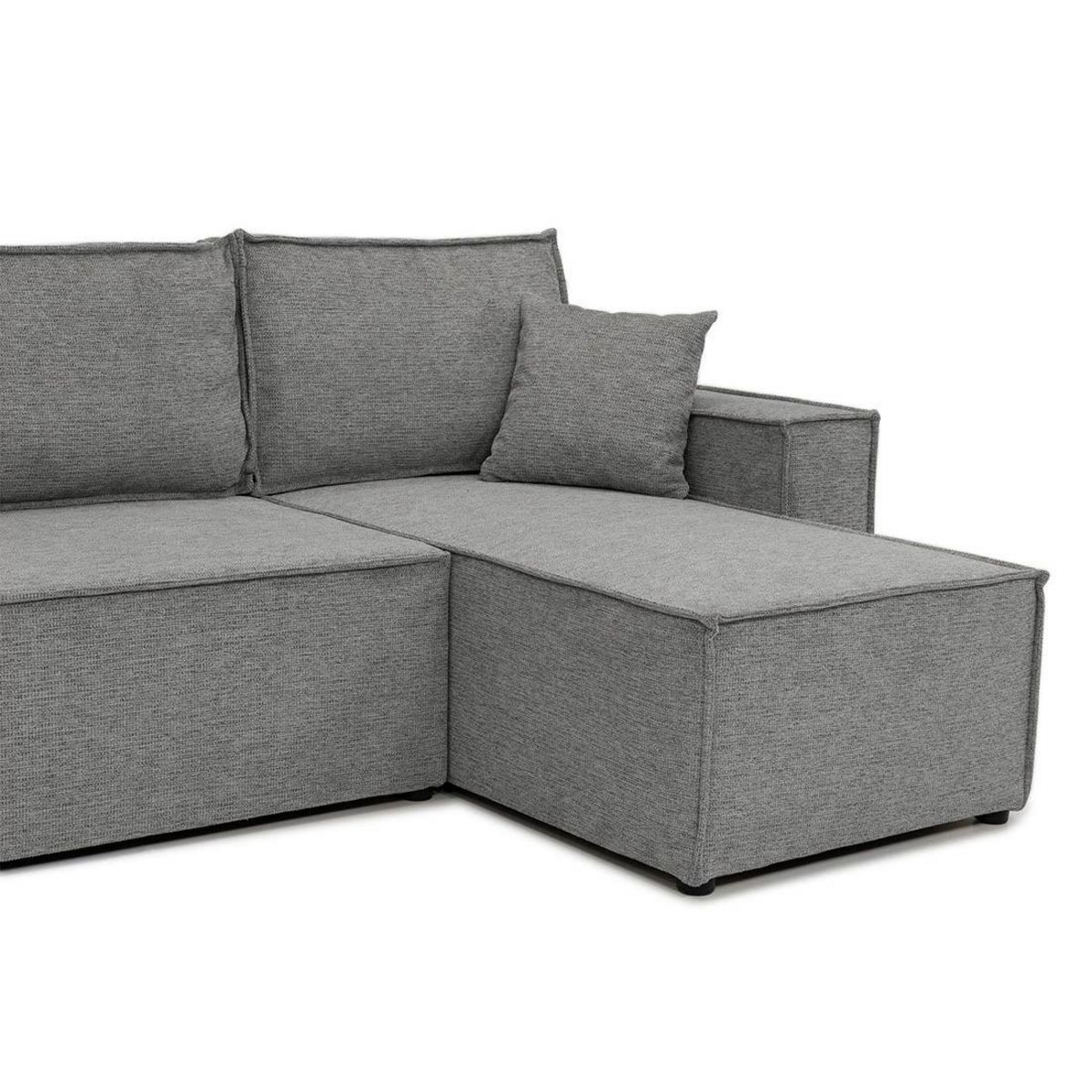 BEST MOBILIER Cezanne - canapé panoramique en u 7 places convertible avec coffre en tissu texturé