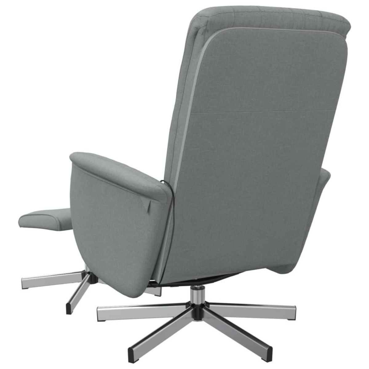 VIDAXL Fauteuil inclinable de massage et repose-pied gris clair tissu