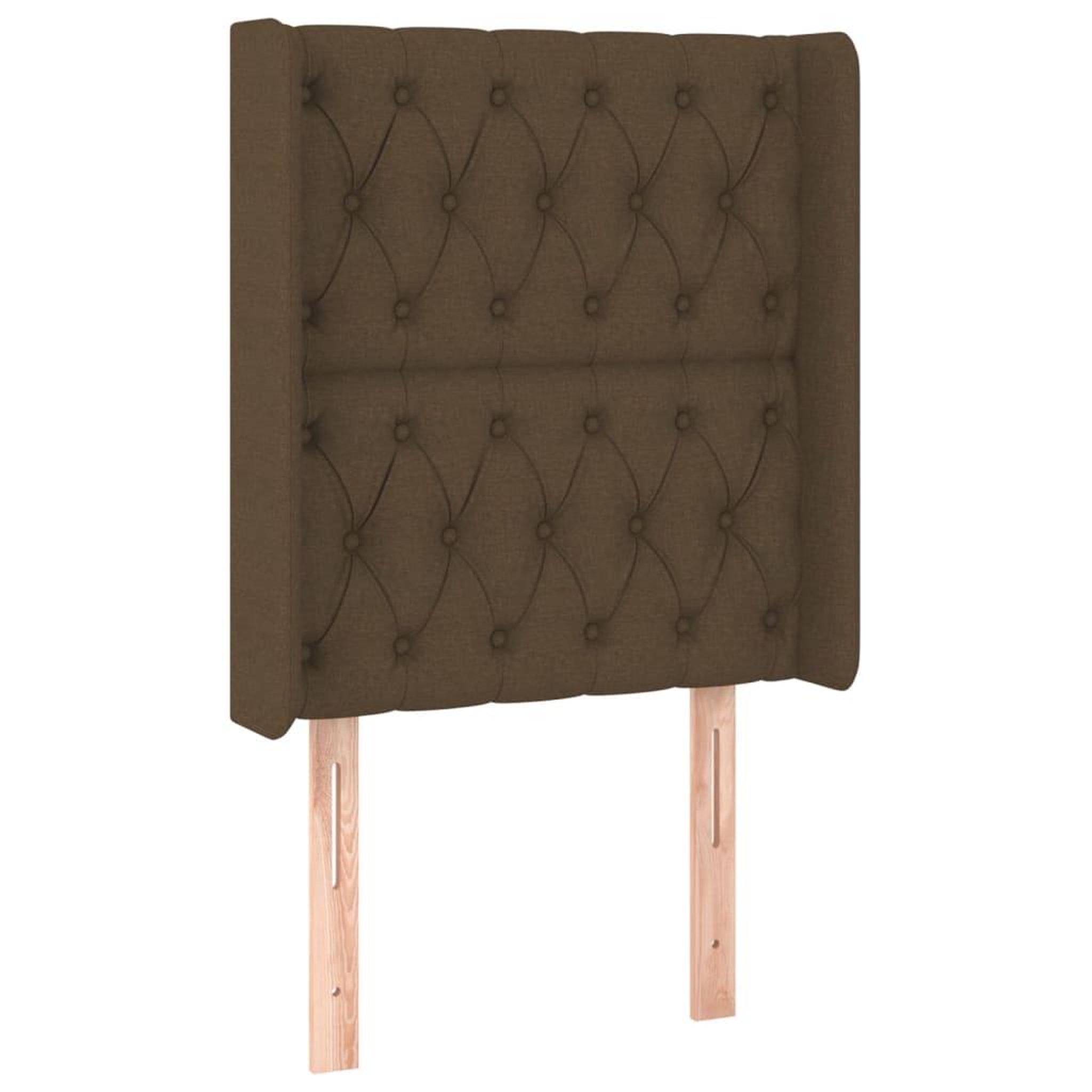 Voir la diapositive 2 : VIDAXL Tete de lit avec oreilles Marron fonce 83x16x118/128 cm Tissu