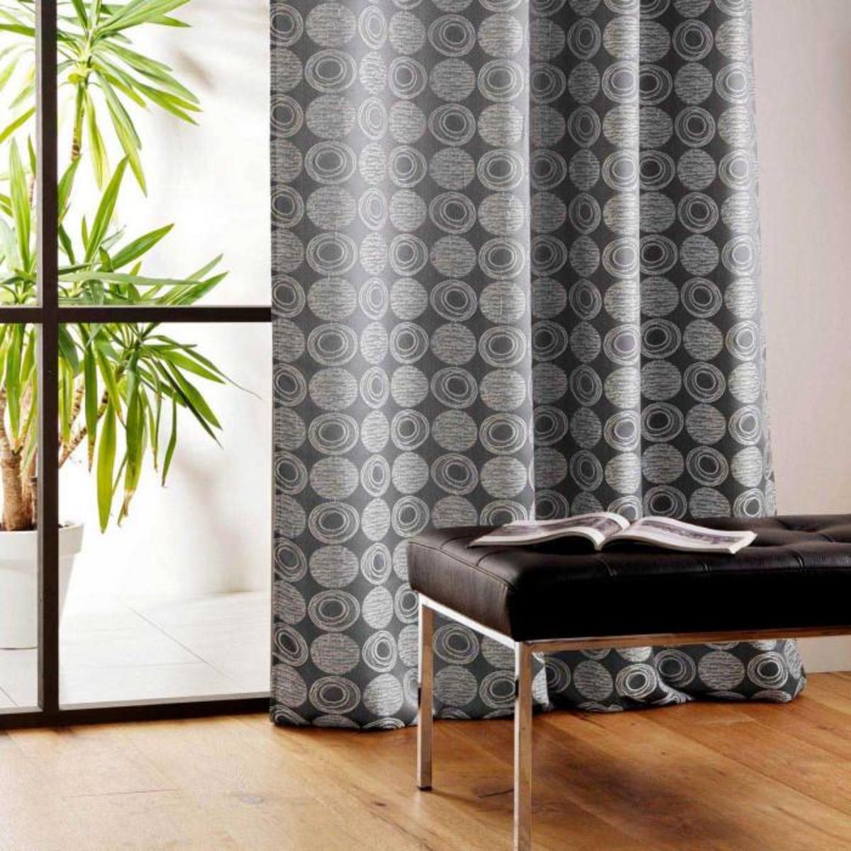 Paris Prix Rideau à Œillets Jacquard  Caelia  140x260cm Gris