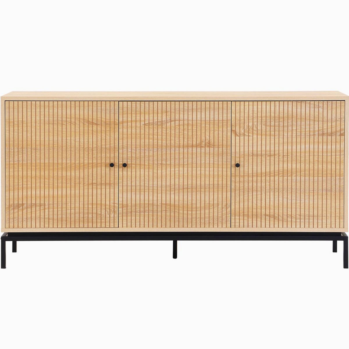 HOMIFAB Buffet 3 portes effet bois 160 cm - Talia