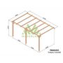 Voir la diapositive 2 : JARDIDECO Pergola adossée en bois massif Orléans 510 x 300 cm - Maderland
