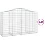Voir la diapositive 2 : VIDAXL Paniers a gabions arques 40 pcs 200x50x120/140 cm Fer galvanise