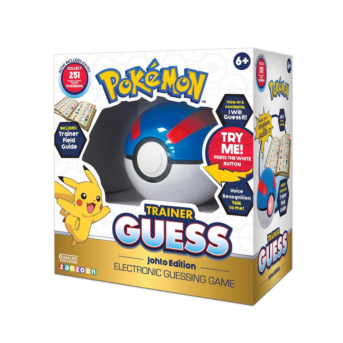 BANDAI Poké Ball interactive à reconnaissance vocale Dresseur Guess Johto - Pokémon