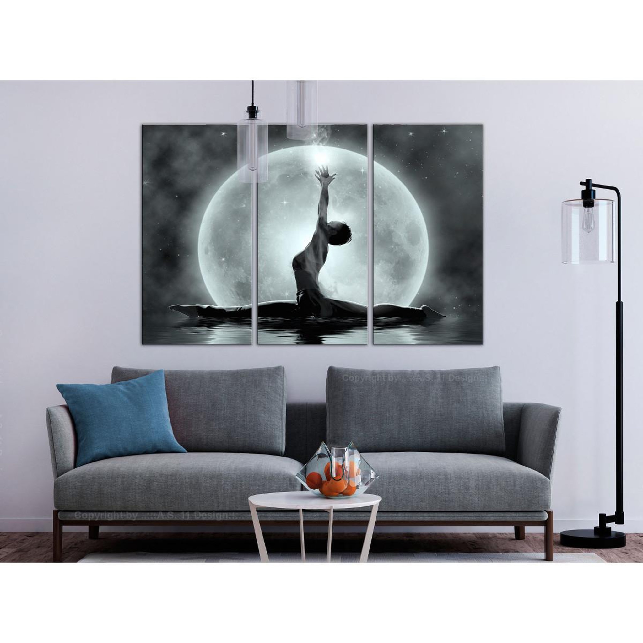 Voir la diapositive 2 : Paris Prix Tableau Imprimé 3 Panneaux  Twine Grey