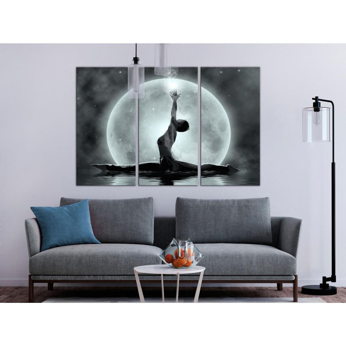 Paris Prix Tableau Imprimé 3 Panneaux  Twine Grey