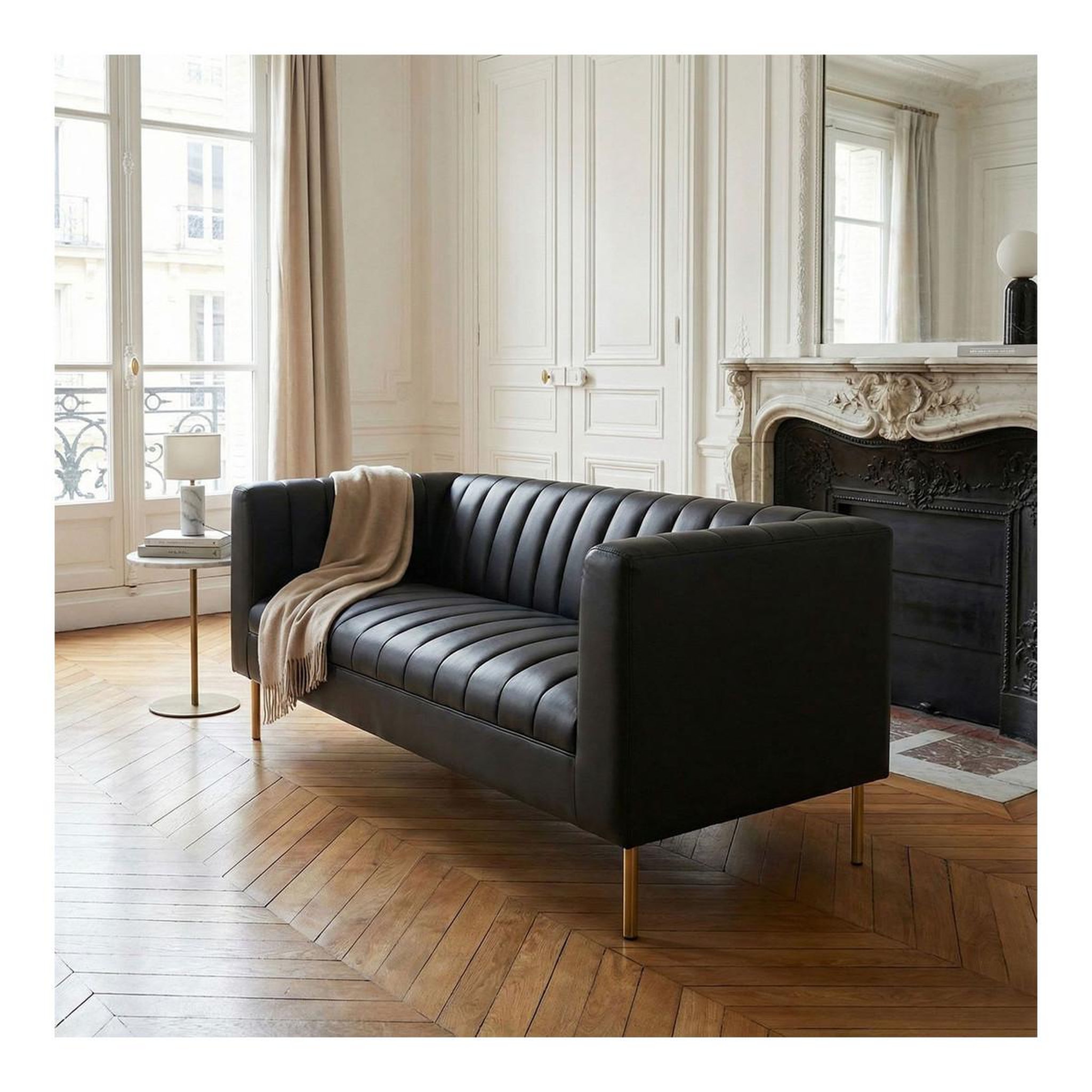 Voir la diapositive 5 : Paris Prix Canapé 2 places design  taylor  150cm noir