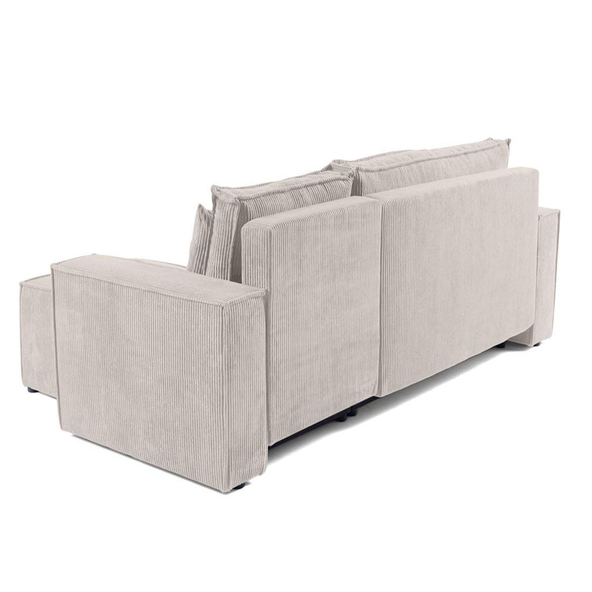 BEST MOBILIER Cezanne - canapé d'angle réversible - 4 places - convertible avec coffre - en velours côtelé