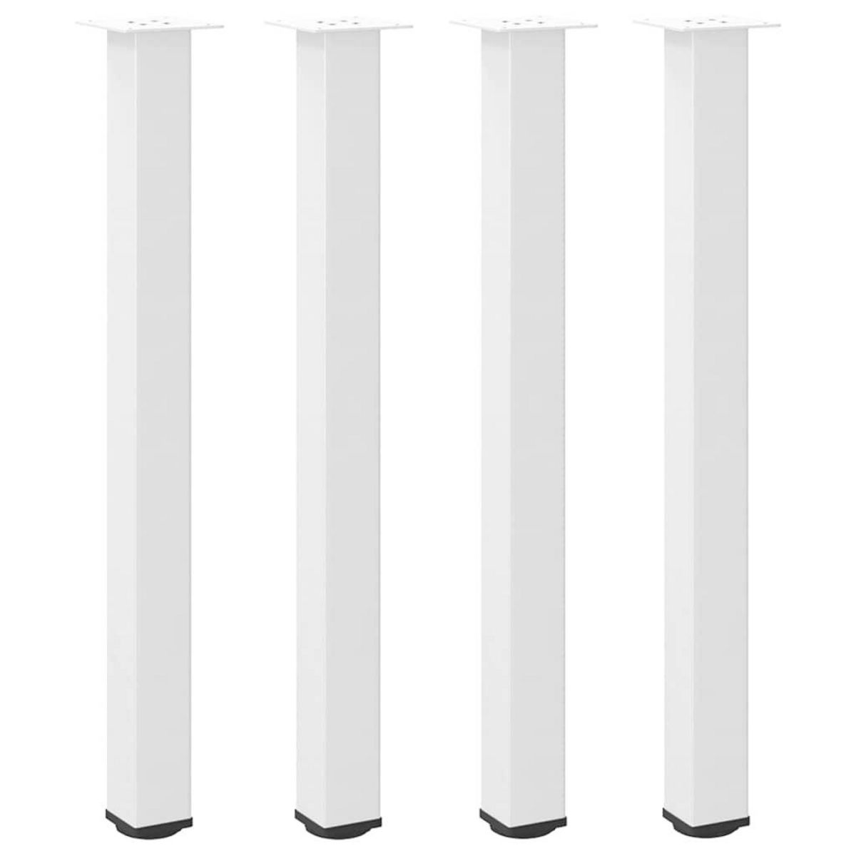 VIDAXL Pieds de table basse blanc 4 pcs 100-102 cm acier