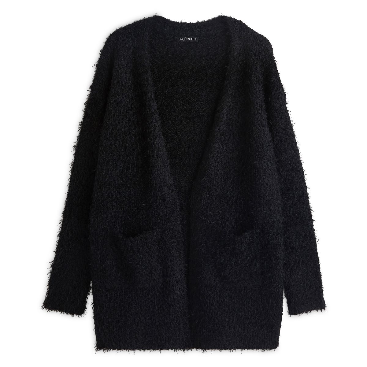 IN EXTENSO Gilet long popcorn noir femme