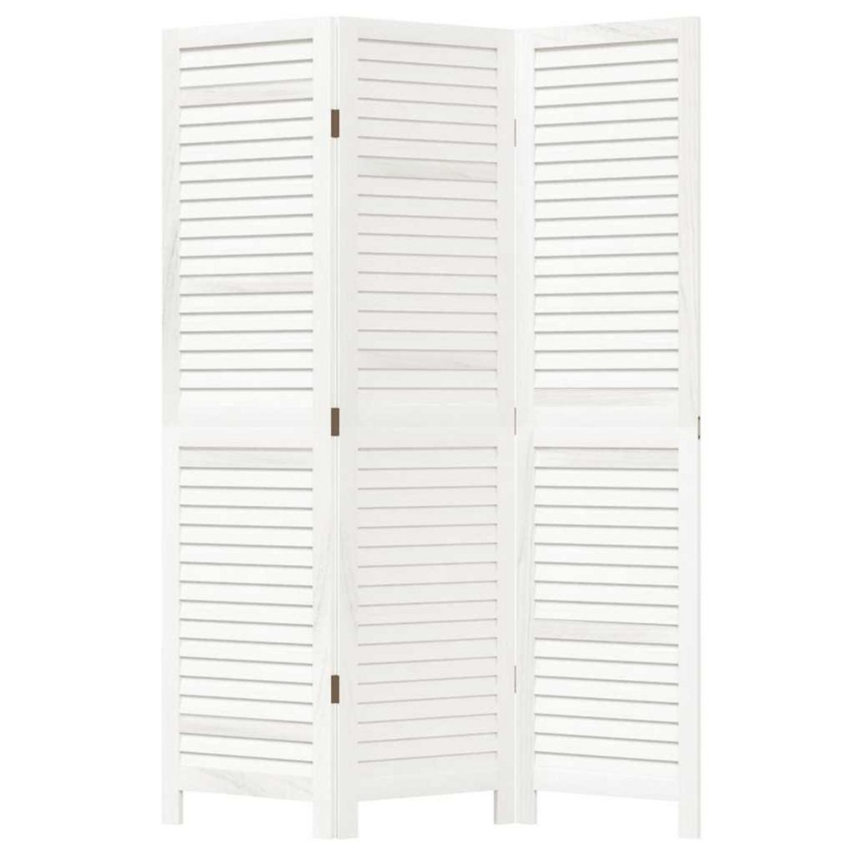 VIDAXL Cloison de separation 3 panneaux blanc bois de paulownia massif