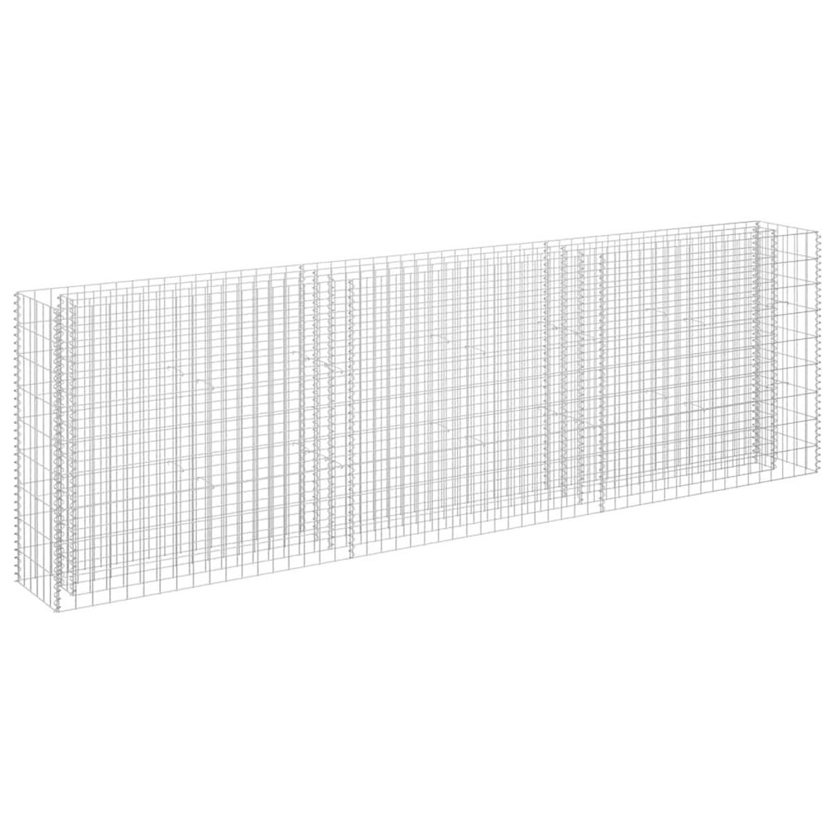 VIDAXL Lit sureleve a gabion Acier galvanise 270x30x90 cm
