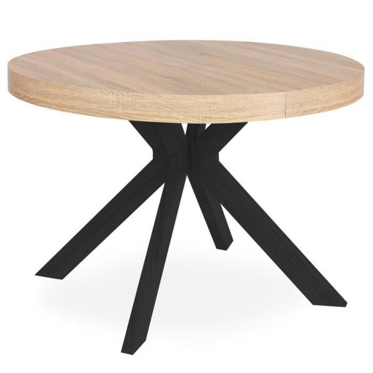 Paris Prix Table Ronde Extensible  Zefane  160-260cm Noir & Chêne