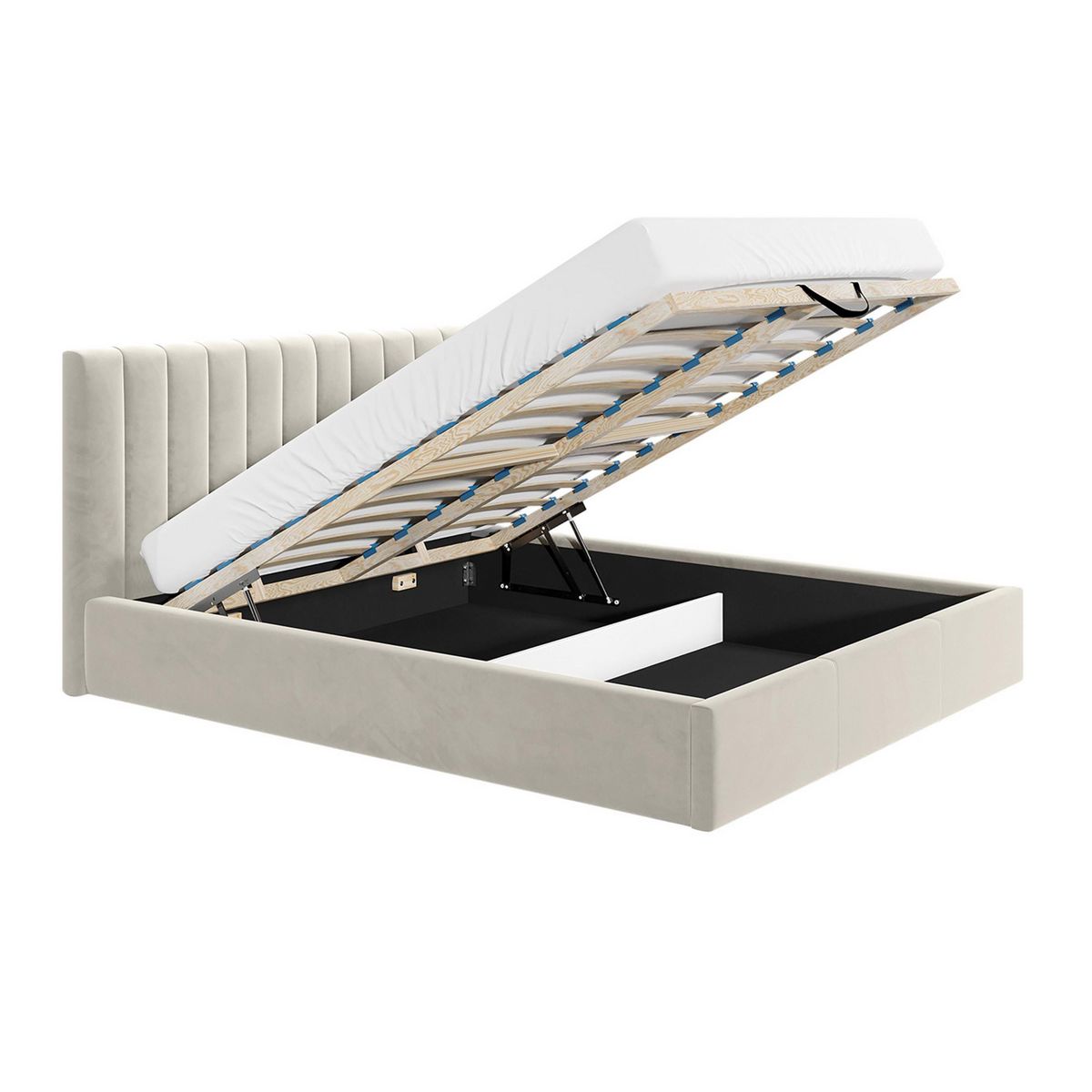 BEST MOBILIER Rosario - lit coffre - 180x200 - sommier inclus - en velours