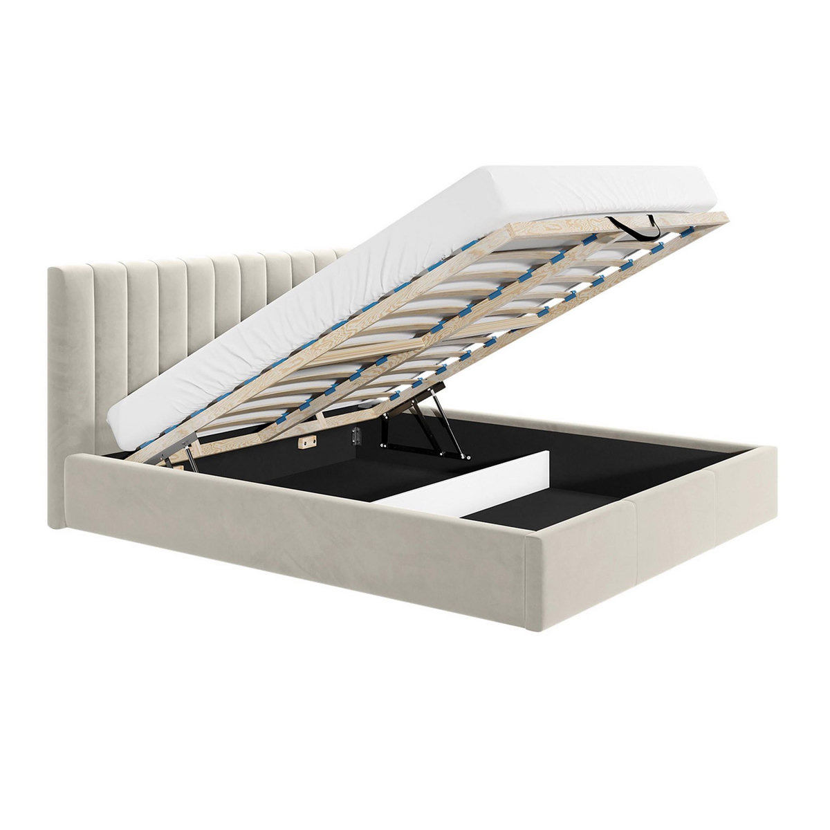 BEST MOBILIER Rosario - lit coffre - 180x200 - sommier inclus - en velours