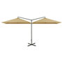 Voir la diapositive 2 : VIDAXL Parasol de jardin double avec mat en acier taupe 600x300 cm