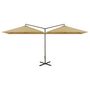 Voir la diapositive 2 : VIDAXL Parasol de jardin double avec mat en acier taupe 600x300 cm