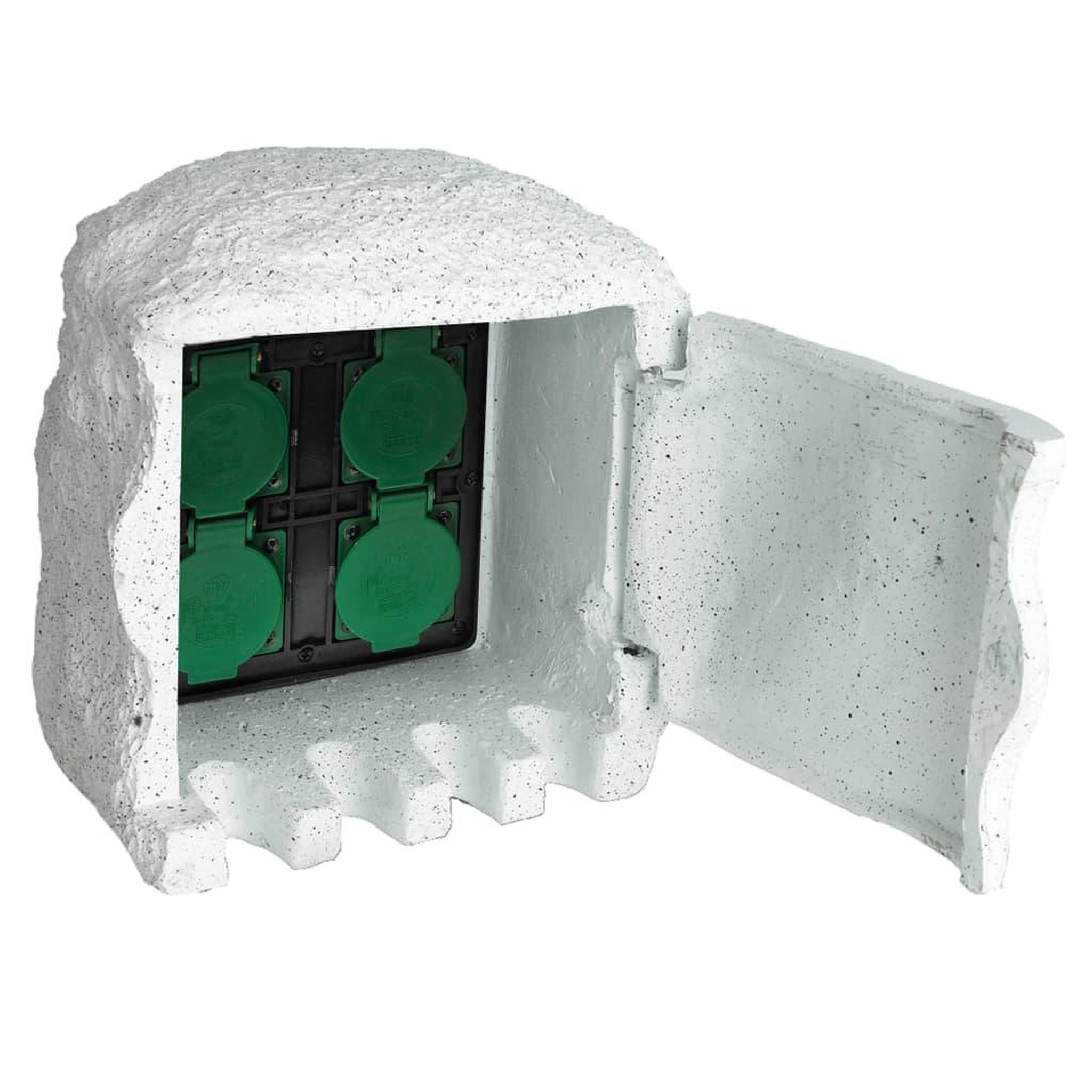 Voir la diapositive 1 : VIDAXL 4 prises de jardin etanches Resine Blanc