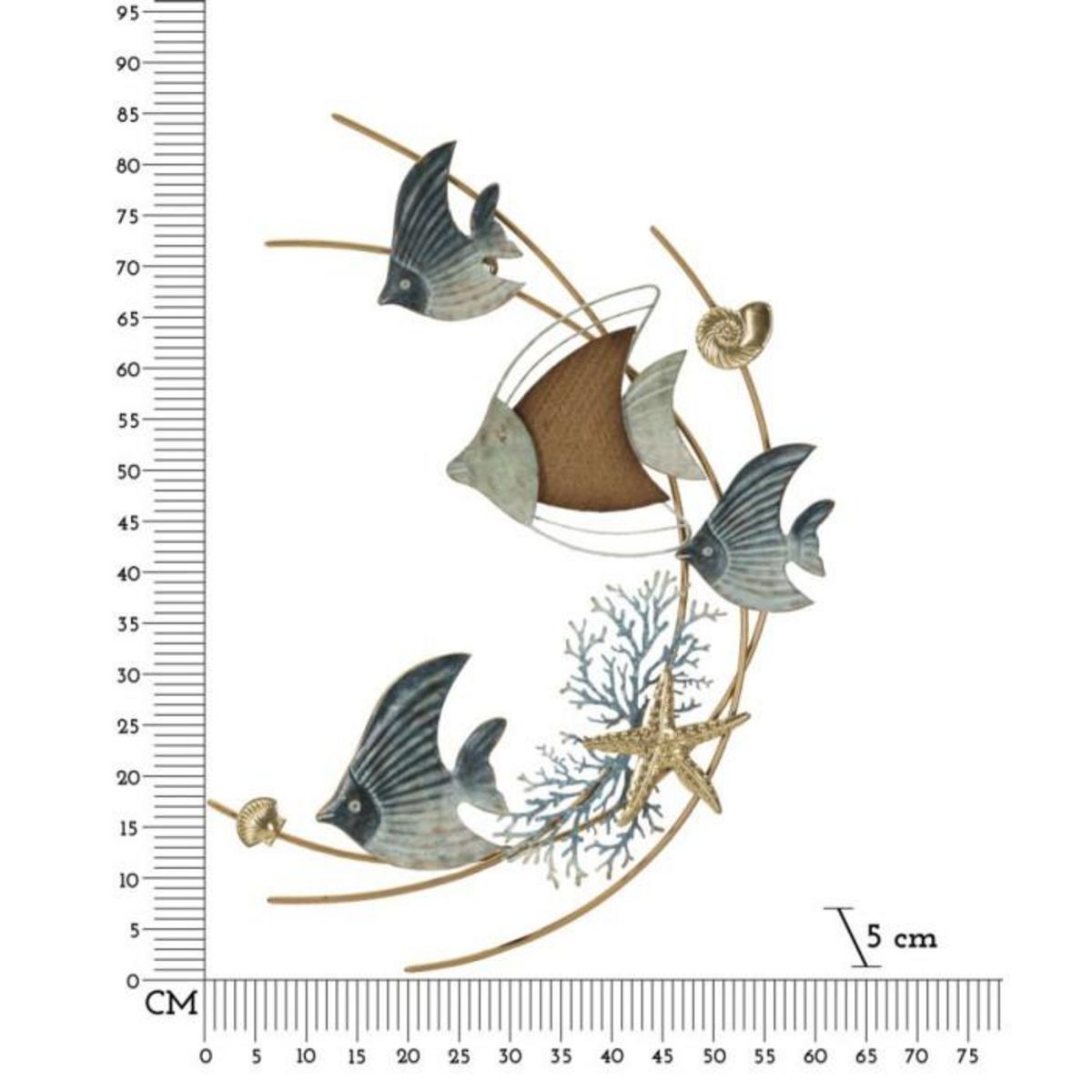 Paris Prix Décoration Murale en Métal  Dory  86cm Multicolore