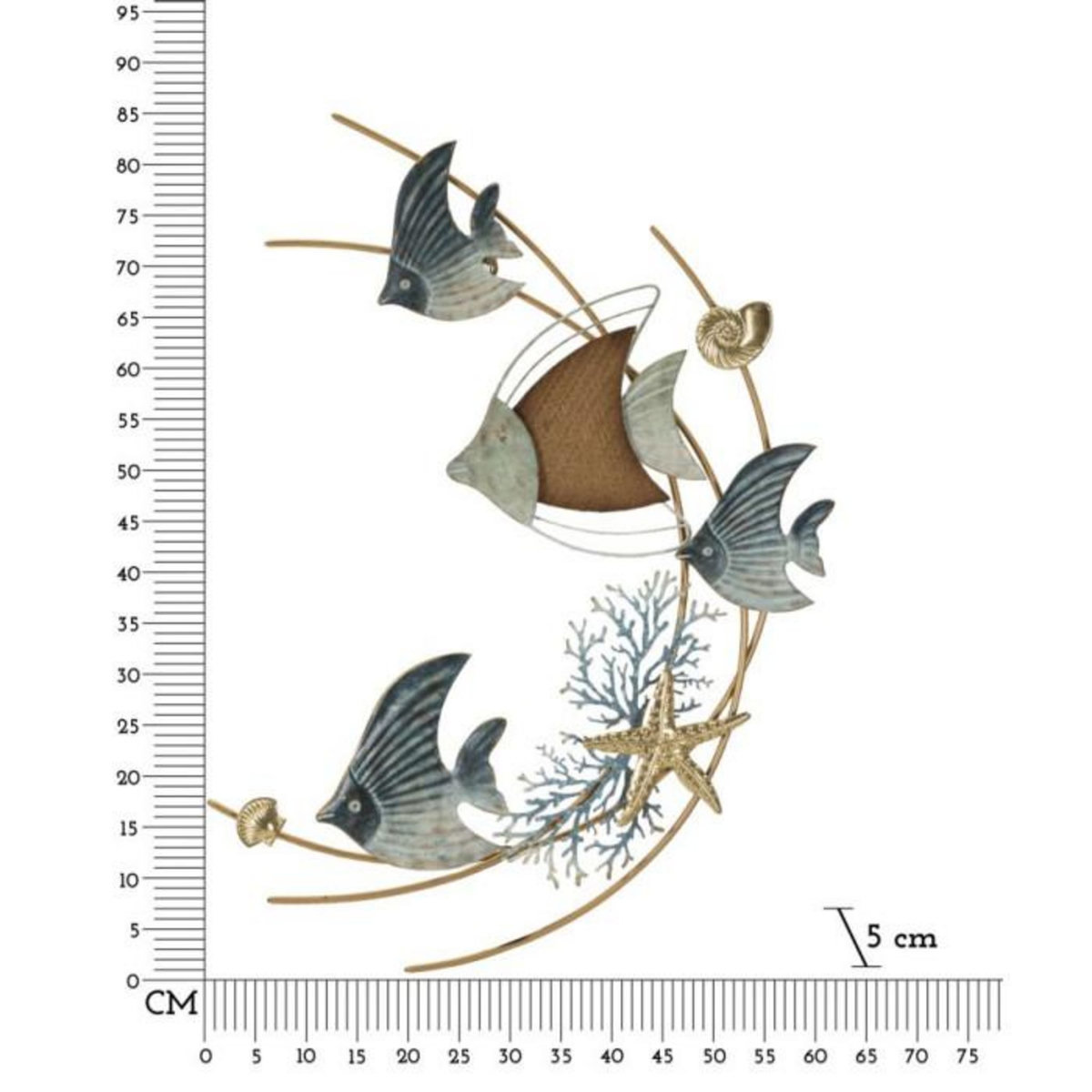 Paris Prix Décoration Murale en Métal  Dory  86cm Multicolore