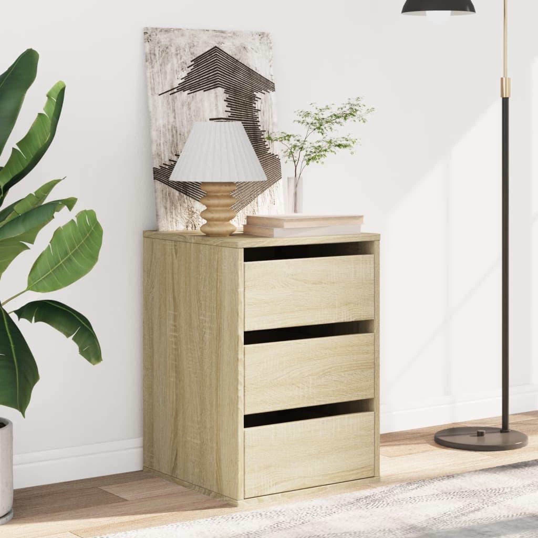 Voir la diapositive 3 : VIDAXL Commode d'angle chene sonoma 40x41x58 cm bois d'ingenierie