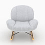 Voir la diapositive 6 : MAISON PAVANE Rocking chair en tissu bouclette gris chiné-Lenny