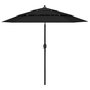 Voir la diapositive 1 : VIDAXL Parasol de jardin a 3 niveaux avec mat en aluminium noir 2,5 m