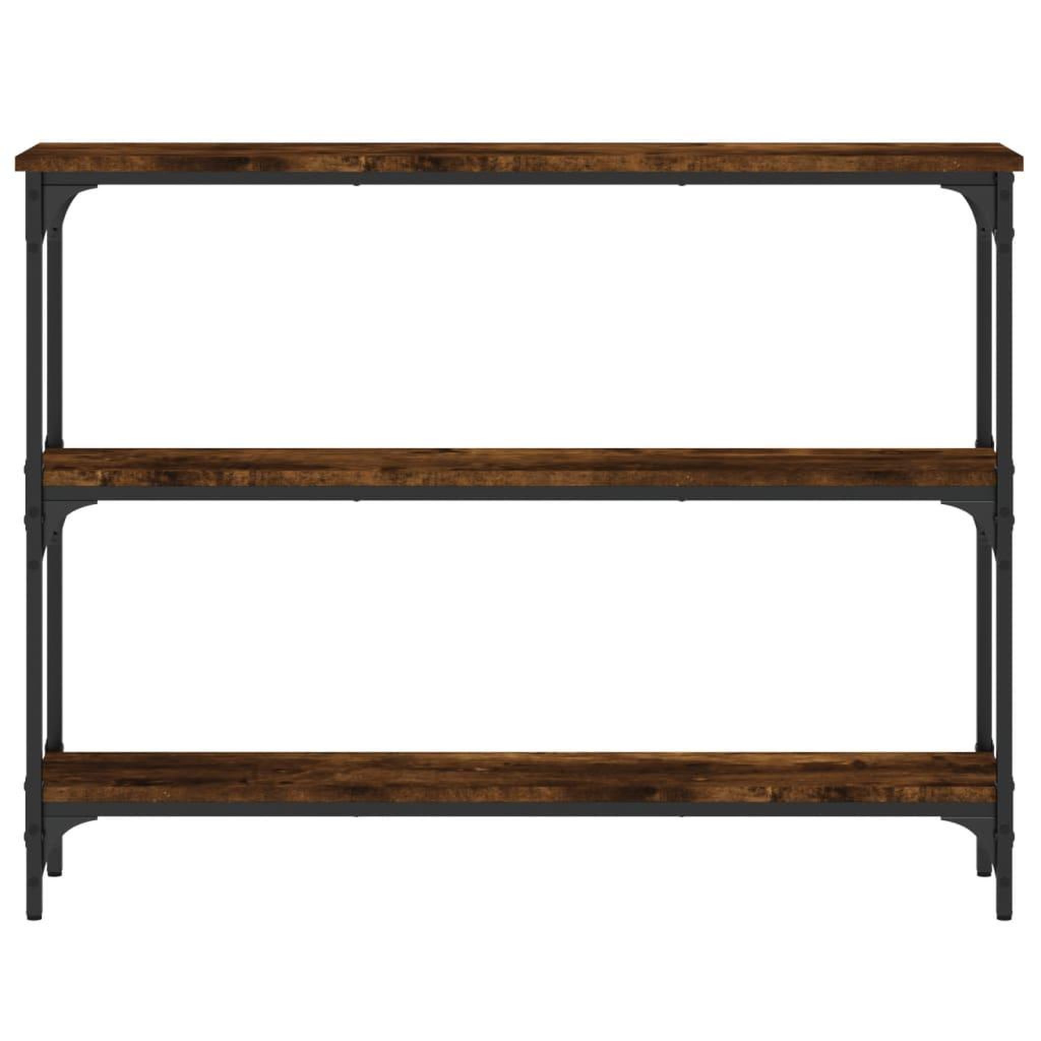 Voir la diapositive 4 : VIDAXL Table console chene fume 100x22,5x75 cm bois d'ingenierie