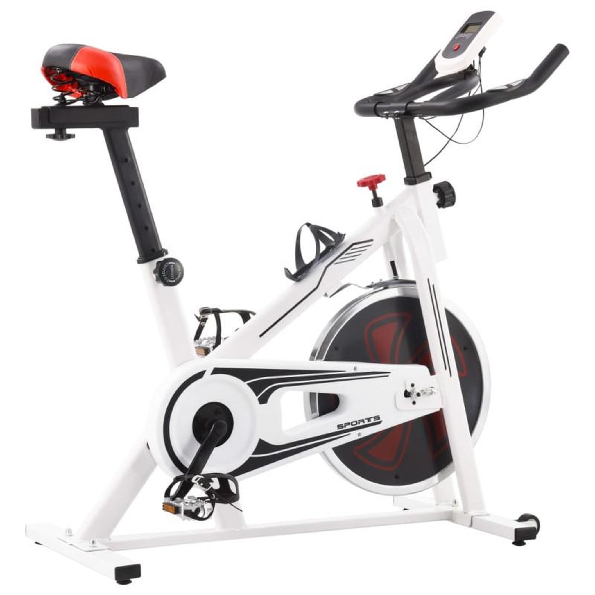 Voir la diapositive 1 : VIDAXL Vélo d appartement avec capteurs de pouls Blanc et rouge