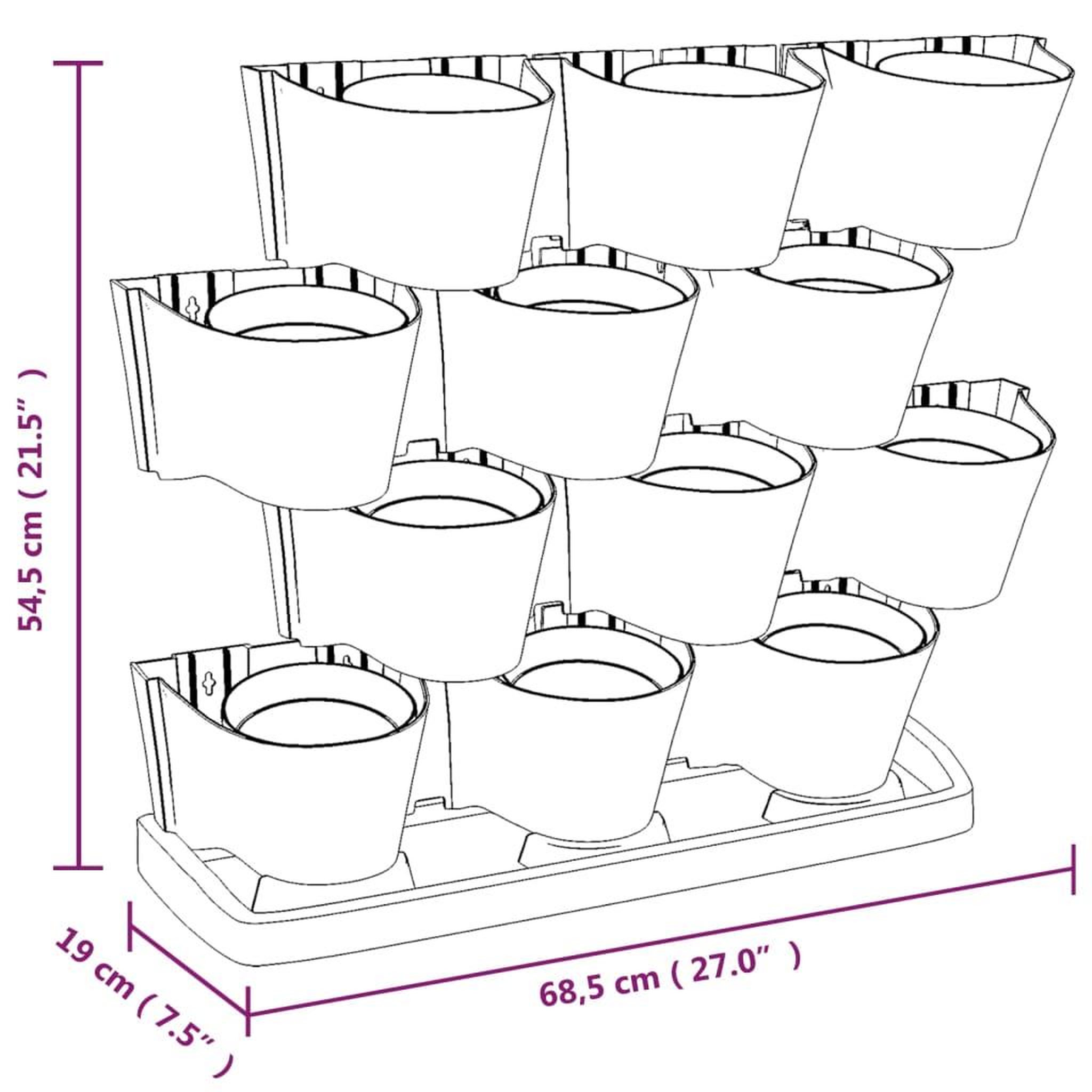 Voir la diapositive 6 : VIDAXL Ensemble de jardinieres verticales 12 pcs Anthracite PP