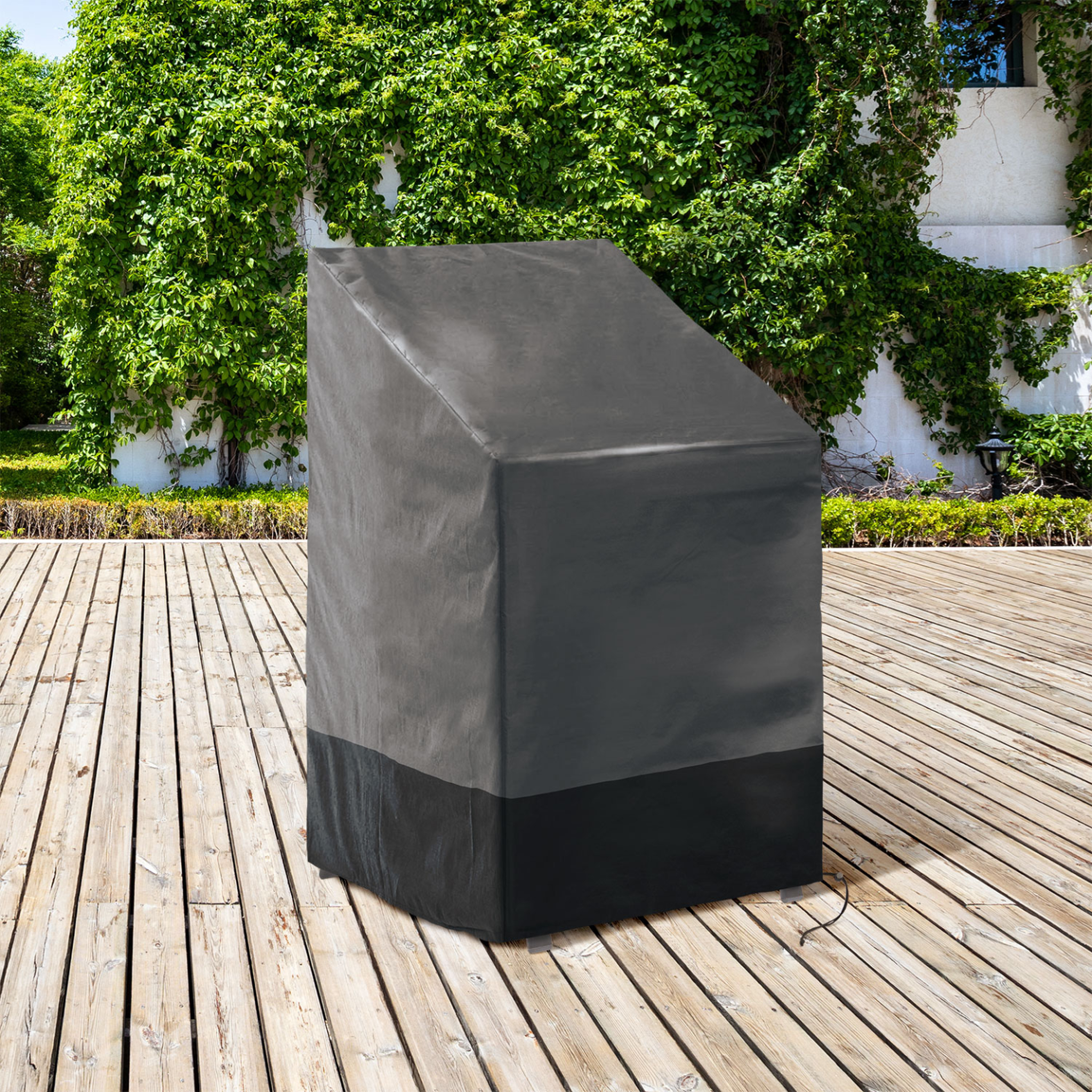 Voir la diapositive 2 : ID MARKET Housse de protection pour 4 à 6 chaises de jardin empilables 70 x 70 x 120 cm
