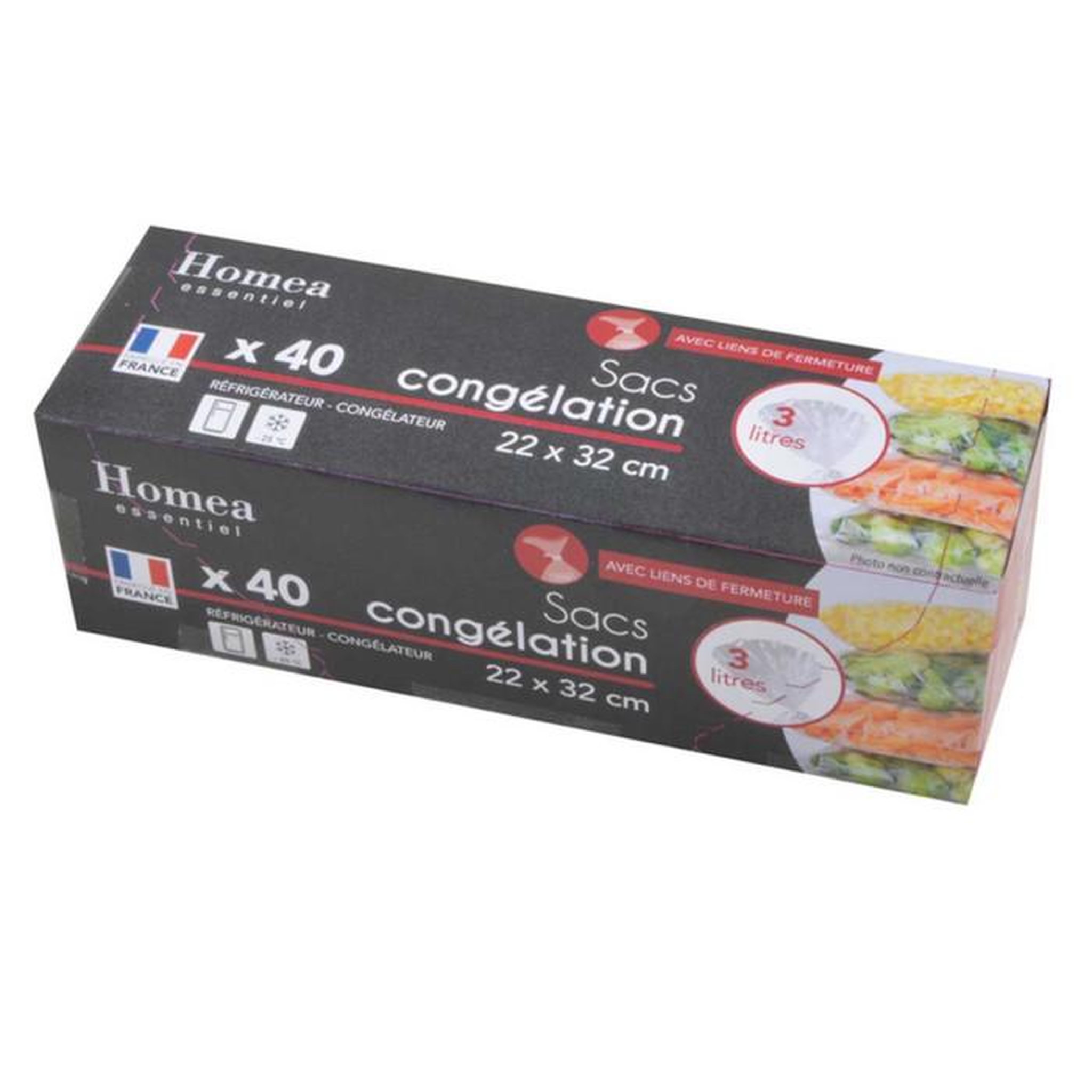 Paris Prix Lot de 40 Sacs de Congélation  Liens  3L Transparent