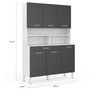 Voir la diapositive 5 : ID MARKET Buffet de cuisine 120 CM CINA 6 portes + tiroir blanc et gris brillant
