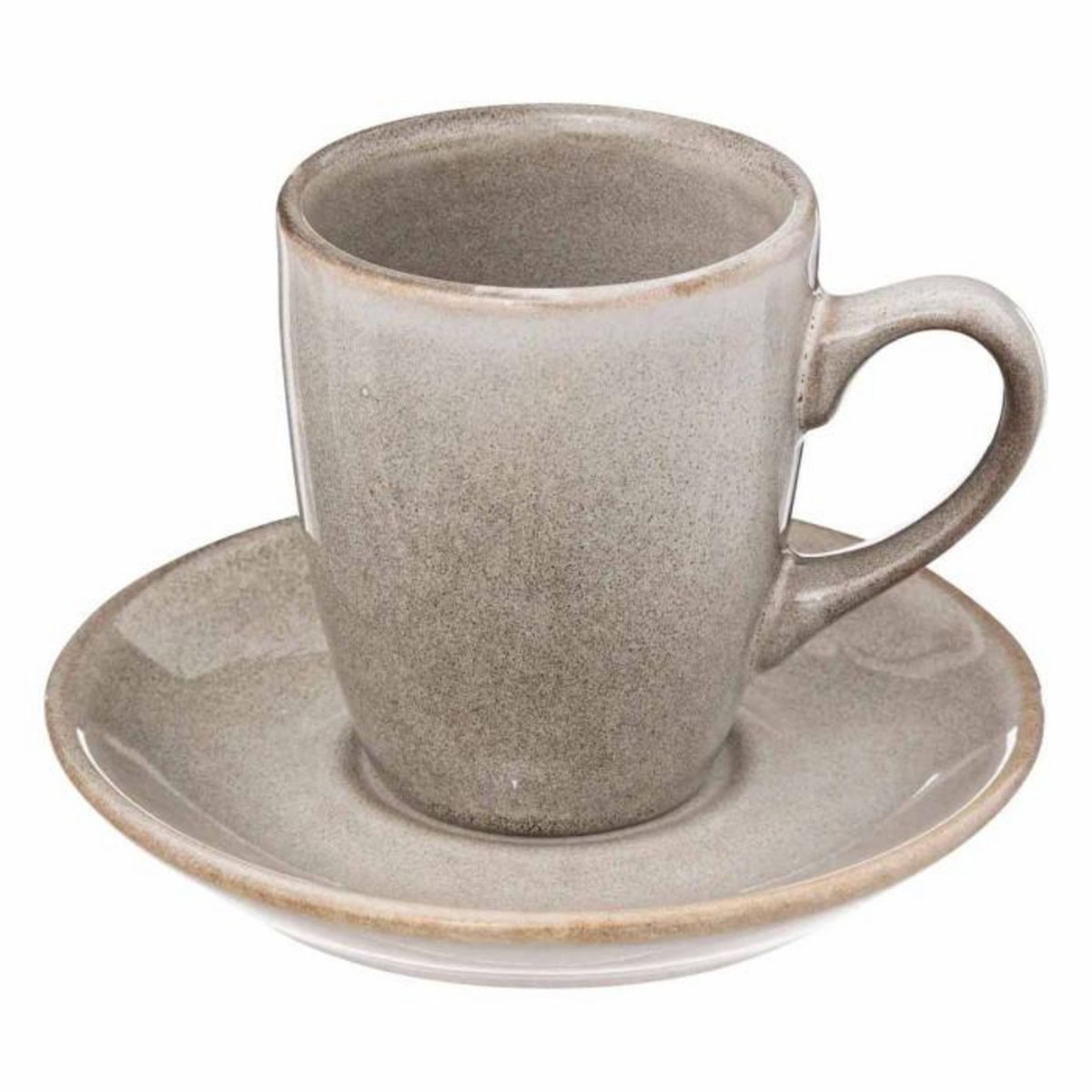 SECRET DE GOURMET Lot de 6 Tasses & Sous-Tasses  Callie  9cl Taupe