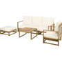 Voir la diapositive 4 : Habitat et Jardin Salon de jardin en bois modulable avec coussins  Bellingham  - 5 places - Beige