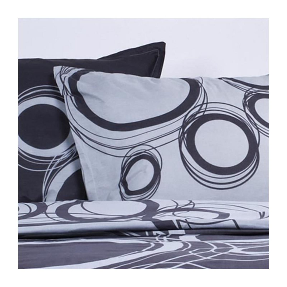 Today TODAY Tom - Parure de lit - Coton - 2 personnes - 240 x 260 cm - Imprime Gris