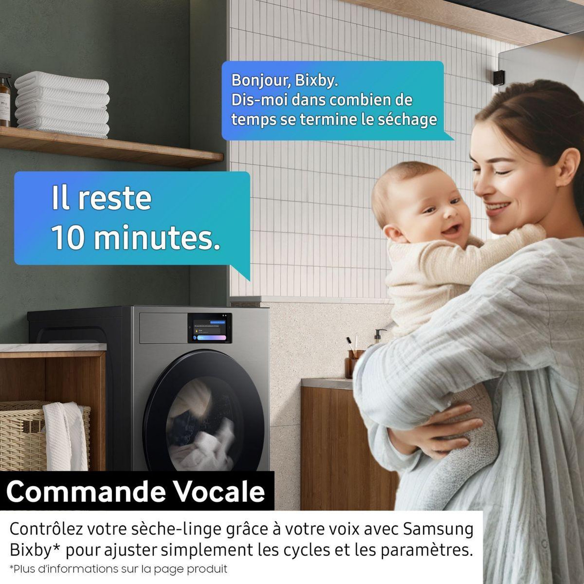 Voir la diapositive 4 : Samsung Sèche linge pompe à chaleur dv90f09f4s