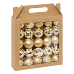 ATMOSPHERA Lot de 25 Boules de Noël  Maison des Couleurs  6cm Or & Blanc