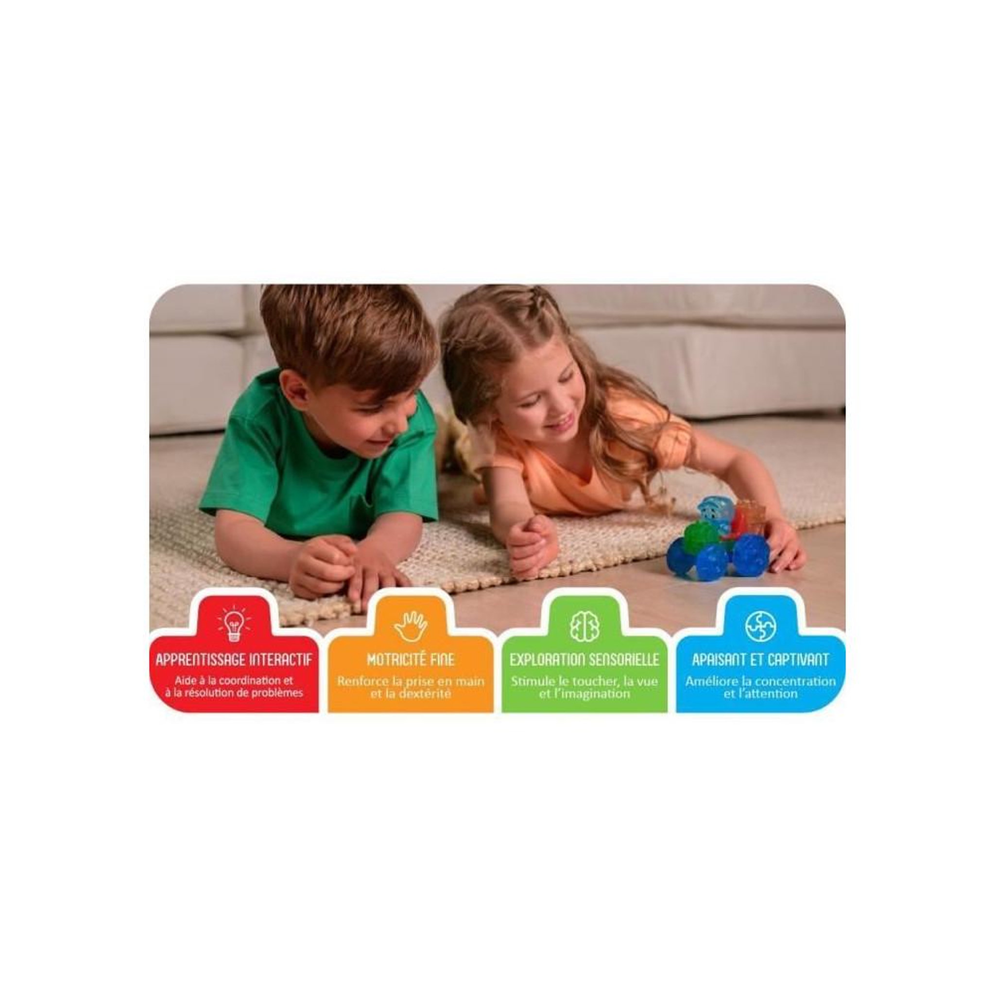 Voir la diapositive 4 : GOLIATH Coffret ferme - Jeu de construction - JELLY BLOX - GOLIATH - Briques souples et flexibles - Des 2 ans