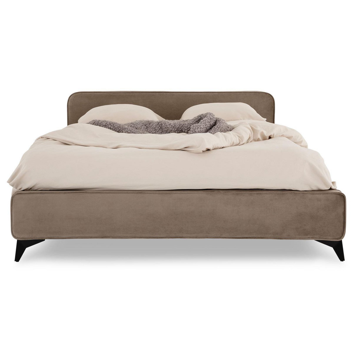 IDIMEX Lit double RAVELLO 140 x 190 cm, revêtement en tissu