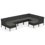 Voir la diapositive 2 : VIDAXL Salon de jardin 9 pcs avec coussins Resine tressee Noir