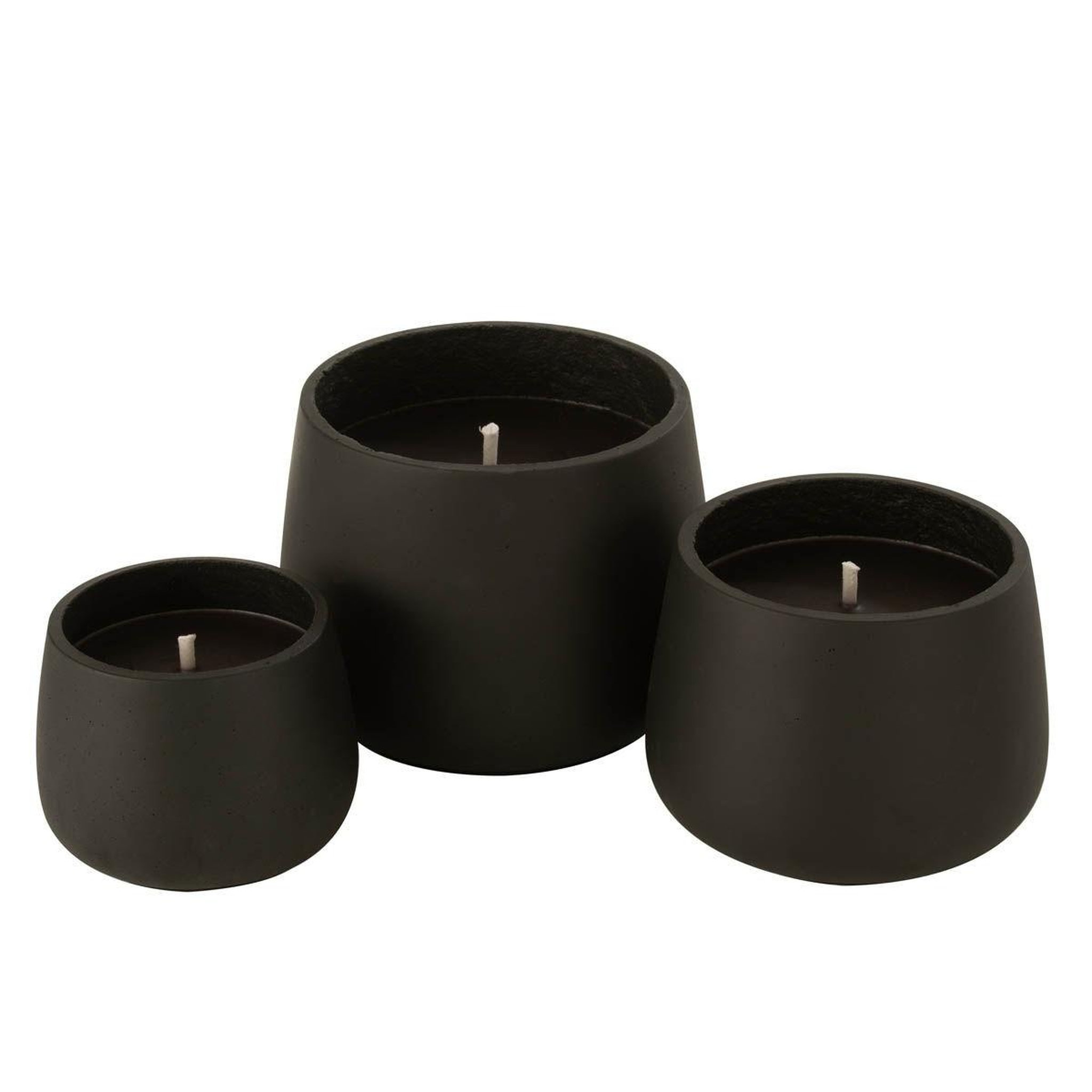 Voir la diapositive 3 : J-LINE Bougie extérieure ciment  brittney  13cm noir
